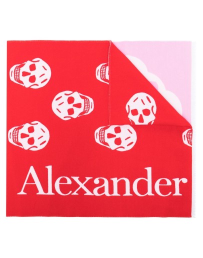patchwork skull-print scarf