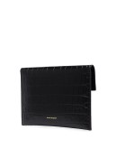 croc effect envelope clutch bag