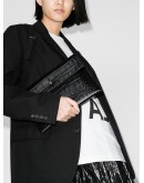 croc effect envelope clutch bag