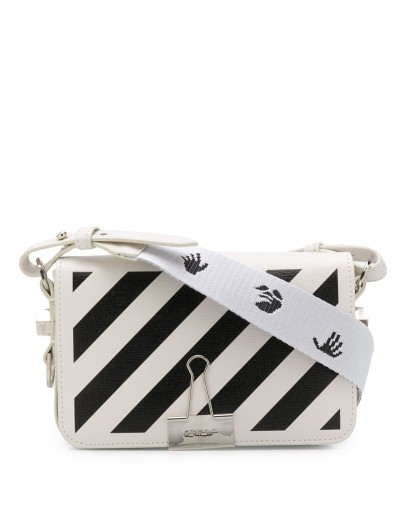 Diagonal Binder Clip mini leather crossbody bag