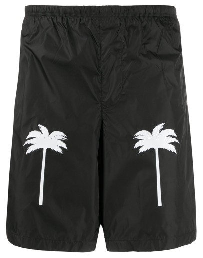 palm-print swim shorts