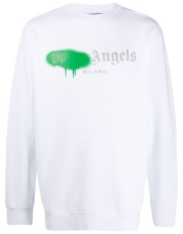 paint-detail logo-print sweatshirt
