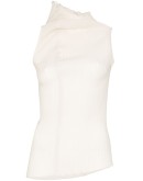 asymmetric ribbed-knit top