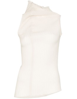 asymmetric ribbed-knit top