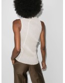 asymmetric ribbed-knit top
