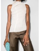 asymmetric ribbed-knit top