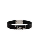 logo-plaque buckled bracelet