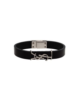 logo-plaque buckled bracelet