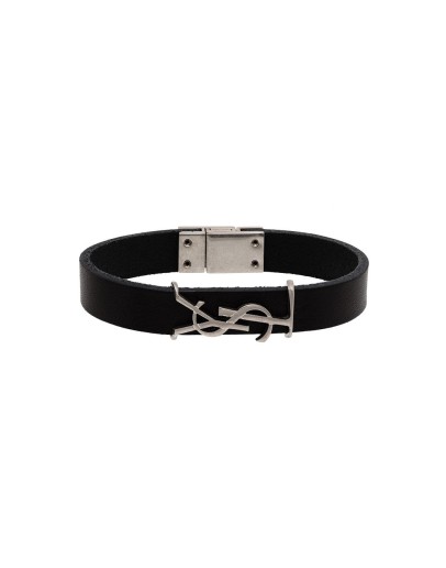 logo-plaque buckled bracelet