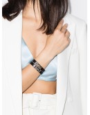 logo-plaque buckled bracelet