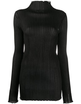 ribbed-knit turtleneck top