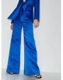 satin flared trousers