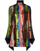 squiggle stripe sequin mini dress