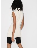 sleeveless ribbed-knit turtleneck knitted top