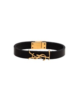 logo-plaque buckled bracelet