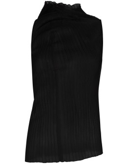 asymmetric ribbed-knit top