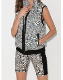 zebra-print puffer gilet