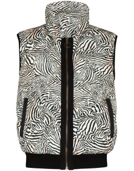 zebra-print puffer gilet