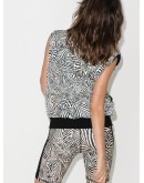 zebra-print puffer gilet