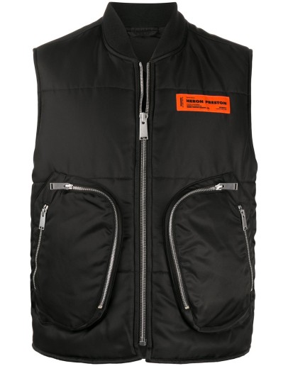 multi-pocket padded gilet