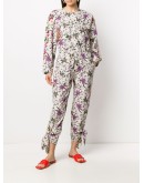 floral print long-sleeve jumpsuit