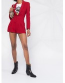 long-sleeved pleat-detail playsuit