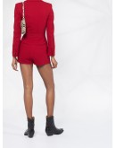 long-sleeved pleat-detail playsuit