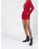 long-sleeved pleat-detail playsuit