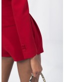 long-sleeved pleat-detail playsuit