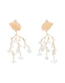 Shell Crown 24kt gold-plated aquamarine earrings