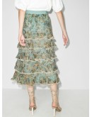 Ladybeetle paisley-print tiered skirt
