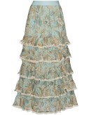 Ladybeetle paisley-print tiered skirt