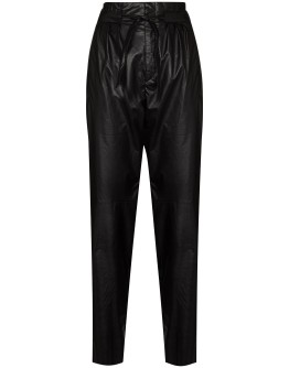 paperbag straight-leg trousers