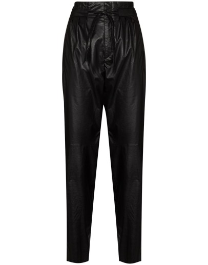 paperbag straight-leg trousers