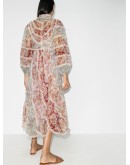Ladybeetle lace-trim floral-print dress