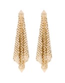 gold-tone chain mesh earrings