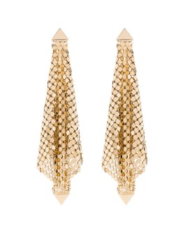 gold-tone chain mesh earrings