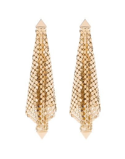gold-tone chain mesh earrings