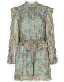 floral-print ruffle-detail playsuit