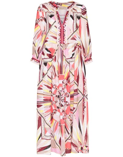 kaleidoscope-print midi dress