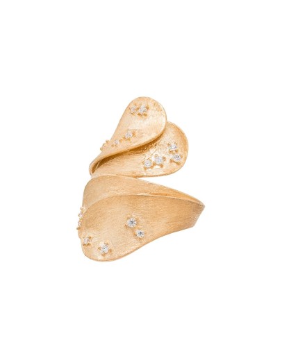 Waves in the Moonlight gold-plated ring
