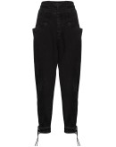 high-waisted straight-leg jeans