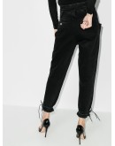 high-waisted straight-leg jeans