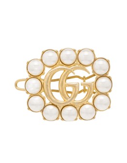 GG faux pearl-embellished hair clip