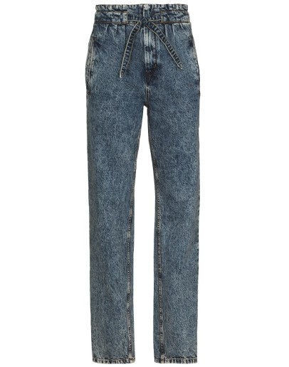 paper-bag slim-leg jeans
