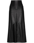 high-waist faux leather skirt