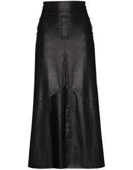 high-waist faux leather skirt