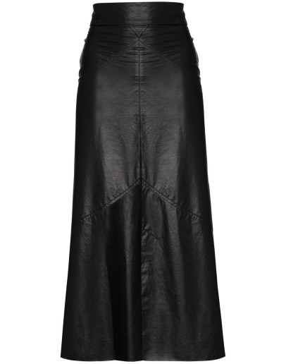 high-waist faux leather skirt