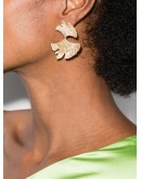Golden Hues Gingko 24kt gold-plated earrings