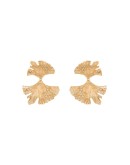 Golden Hues Gingko 24kt gold-plated earrings